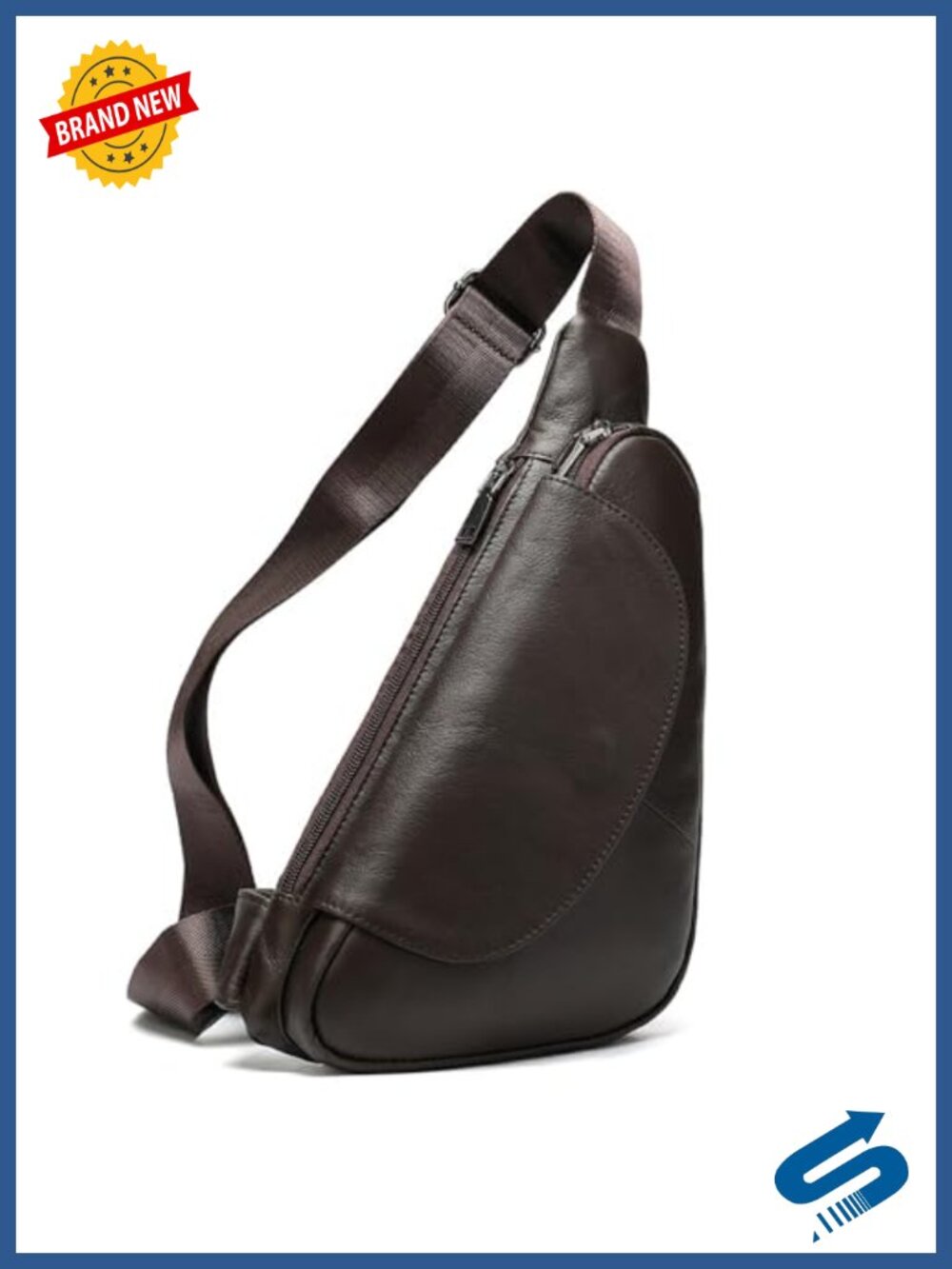 Genuine Leather Men Sling Bag Small Crossbody Chest Travel Bag